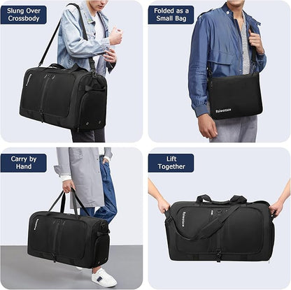 Large Foldable Duffle Bag for Travel, Lightweight Packable Duffel Bag for Traveling, Waterproof Weekender Bag for Women & Men with Shoe Compartment - 110L, 30" x 13.5" x 17"