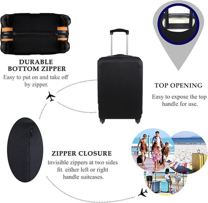Explore Land Travel Luggage Cover Suitcase Protector Fits 31-32 Inch Case (Black, XL)