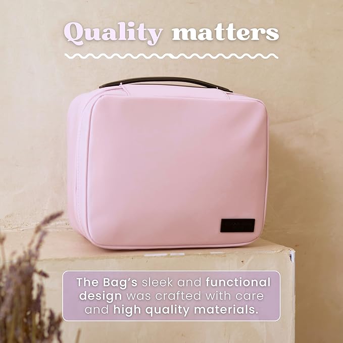 CLEAN SKIN CLUB Clean Towels XL Dedicated Travel Cosmetic Makeup Bag, Portable Large Capacity Beauty Toiletry Water Resistant Organizer Case with Dividers, Zipped Compartments