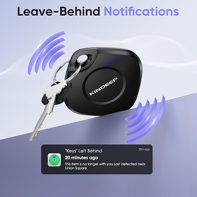Air Tracker Tag 4 Pack: Bluetooth Item Finder with Apple Find My APP (iOS Only), Item Locator for Keys Finder, Luggage Tracker, Bags Wallets Pets Tracking, IP67 Waterproof Smart Tag