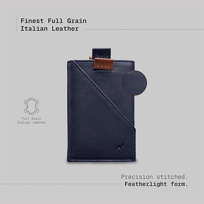 The Frenchie Co. - Speed Cardholder - Minimalist Front-Pocket Wallet - Ultra-slim RFID Blocking Card Holder - Quick-access Front Slot, Holds up to 6 Cards, Full-grain Italian Leather