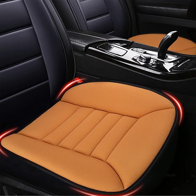 MYFAMIREA Car Seat Cushion Pad 1.2" Thick Comfort Seat Protector for Car Driver Seat Office Chair Home Use Memory Foam Seat Cushion with Non Slip Bottom, 20'' x 18.5'', Orange