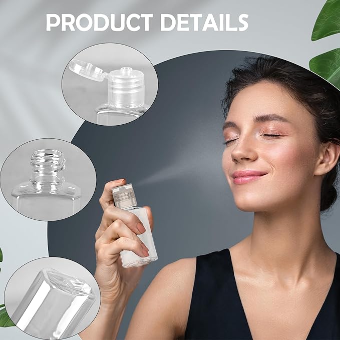 110 Pcs 1 oz Travel Plastic Bottles Mini Clear Bottles with Flip Caps Empty Hand Sanitizer Container Portable Refillable Containers for Shower Gel Face Creams Body Lotions