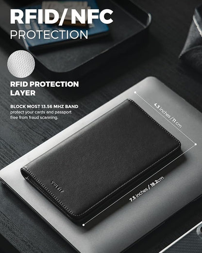 VULKIT Passport Holder Wallet RFID Blocking Travel Wallet for Men & Women