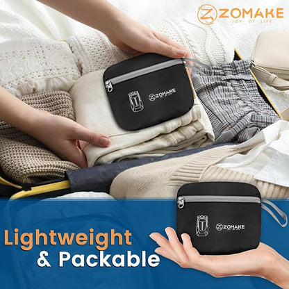ZOMAKE Ultra Lightweight Packable Backpack 25L, Foldable Hiking Backpacks Water Resistant Small Folding Daypack for Travel(Solid Black)