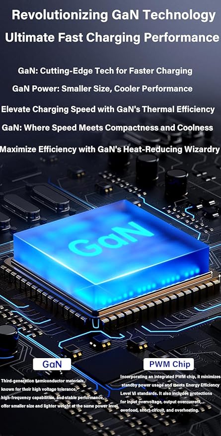 USB C Charger 65W, 3 Ports GaN Fast Charger Block, Compact Foldable Wall Charger with USB-C Cable for iPhone 16 Pro Max, iPad, MacBook Pro/Air,Galaxy S24,Dell XPS 13,Pixel 8 and More (Black)