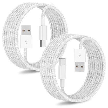 2Pack USB to USB C Cable for iPhone17/16/15,10ft Type A to Type C Nylon Braided Carplay Cord for iPhone17/16/15 Pro/MacBook/iPad Air/Mini/Pro/Samsung