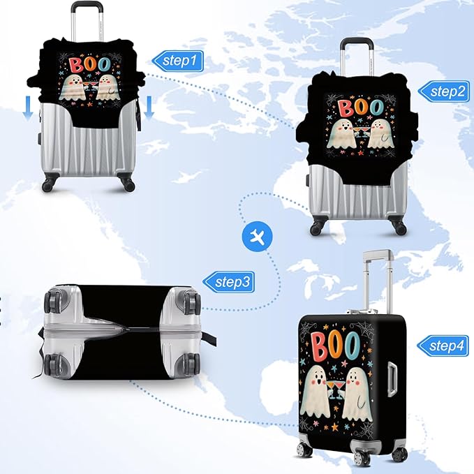 ANNA QUEEN Travel Luggage Cover Suitcase Protector Suitcase Cover Anti-Scratch,Stretchable Luggage Travel Bag Cover Washable