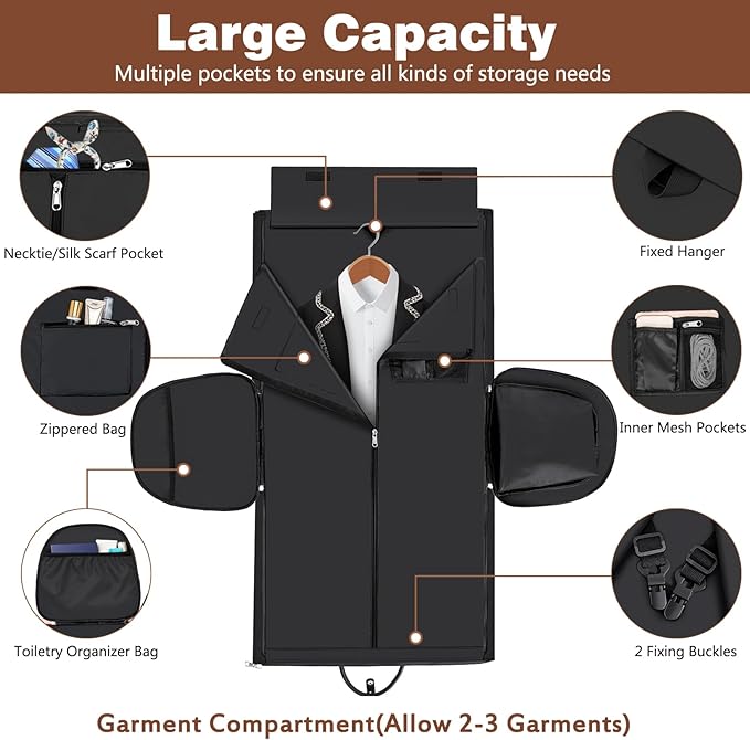 Garment Duffel Bag for Travel - ITIEZY Convertible Carry on Garment Duffel Travel Bag for Women Men Large Weekender Bag with Shoes Pouch 2 in 1 Hanging Suit Travel Duffel Bag 3pcs Set