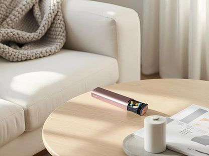 7 Day Pills Organizer Stylish Aluminum and Wood Weekly Pill Box for Medicine, Vitamins, and Supplements. Sleek, Durable & Compact Travel Case. (Pink)