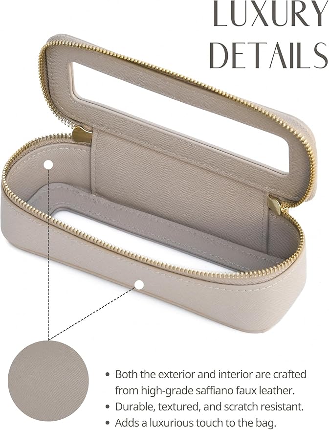 Popvibe Clear Makeup Bag Travel Cosmetic Case Transparent Toiletry Bag with Zipper, Portable Make Up Organizer Traveling Compact Car Bag for Essentials