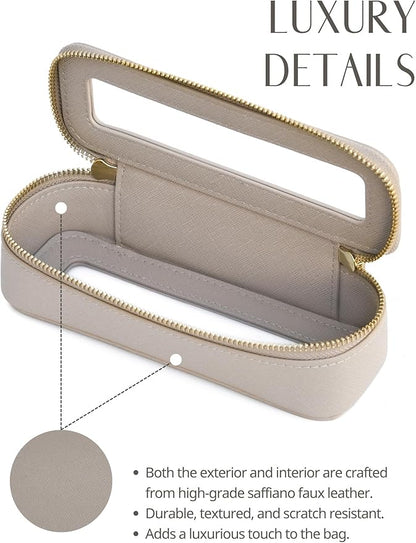 Popvibe Clear Makeup Bag Travel Cosmetic Case Transparent Toiletry Bag with Zipper, Portable Make Up Organizer Traveling Compact Car Bag for Essentials