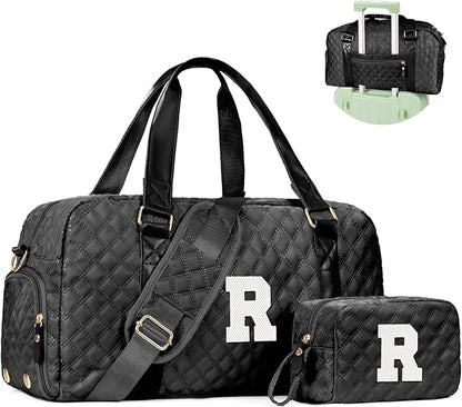 Personalized Duffle Bag Women Girls Gift: Letter Carry on bags, Dance Cheer bag Sports for Girl, Kid Gymnastics Bags, Birthday Gifts for Women Girls Kids Teens Mom Teacher