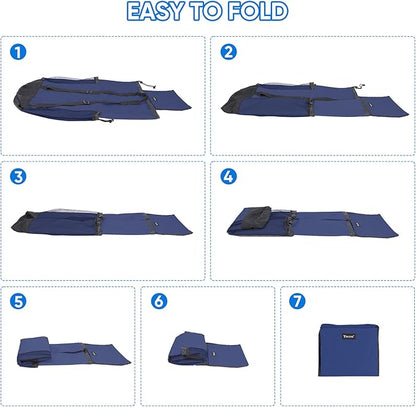 BALEINE 120L Laundry Bag Backpack, 900D Oxford Fabric Large Travel Laundry Bags with Shoulder Straps and 2 Mesh Pockets for College Dorm, Apartment, Laundromat (Navy, 120L)