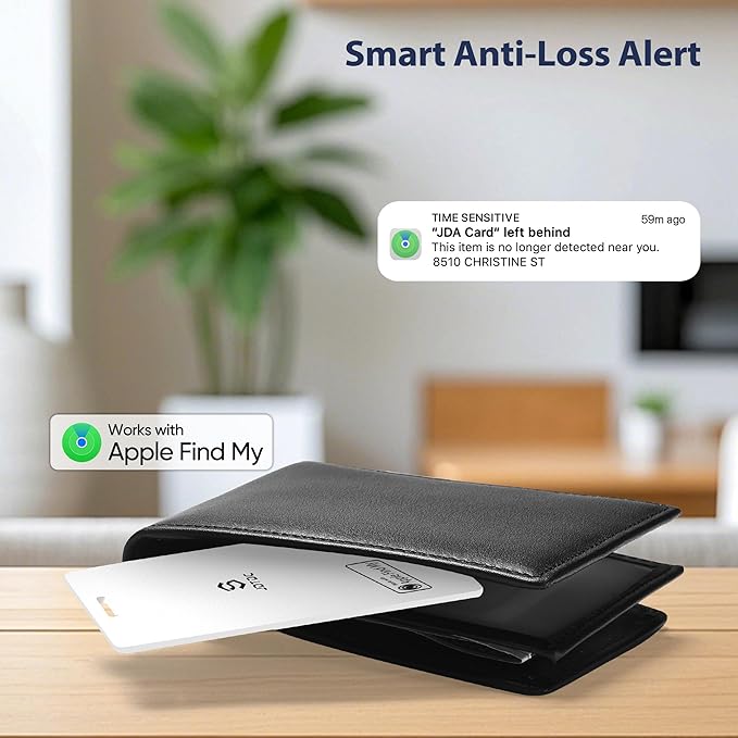 Thin-Finder-for-Wallet[Apple MFi Certified], Card-Tracker Works with Apple Find My (iOS Only), Smart-Tags-Tracker-Card for Wallet/Luggage/Passport, Bluetooth-Smart-Card, IP68 Waterproof, 1 Pack