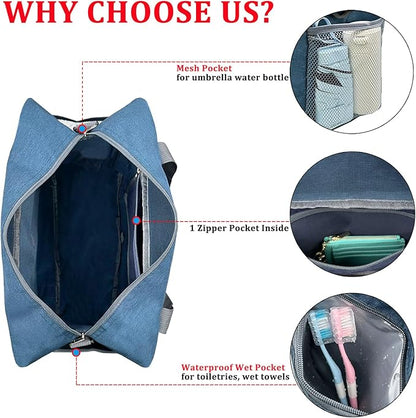 For Spirit Airlines Personal Item Bag 18x14x8 with Wet Pocket Foldable Travel Duffel Bag Underseat Carry on for Men & Women