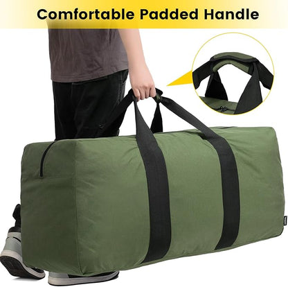 Vorspack Extra Large Duffle Bag for Travel - 200L Duffel Bag for Men Gear Bag for Storage Foldable Weekender Bag for Overnight Camping - Green