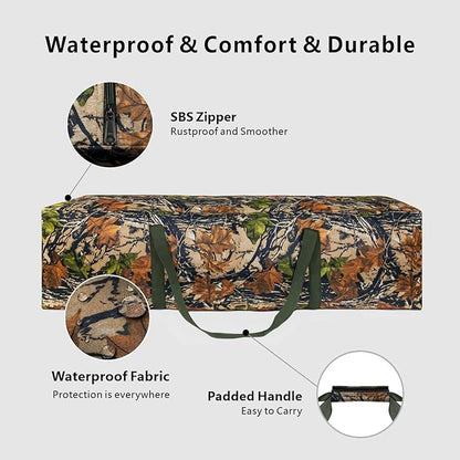 TOPDesign 46 Inch Extra Large Zippered Duffel Bag for Travel Camping Sports Equipment Storage, Waterproof Foldable Luggage Bag with Padded Handles