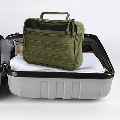 SMONT Toiletry Bag for Men Travel Toiletry Organizer Dopp Kit Organizer Toiletries Travel Bag Shaving Hygiene Bag Bathroom Hanging Men's Toiletry Bag for Short Trips Army Green