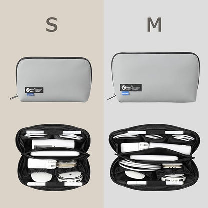 RIGHT AWAY Travel Tech Pouch，Waterproof Cord Case，Electronics Organizer Travel Case，Cable Organizer Storage Bag For Phone, Charger, Accessories(GRAY)