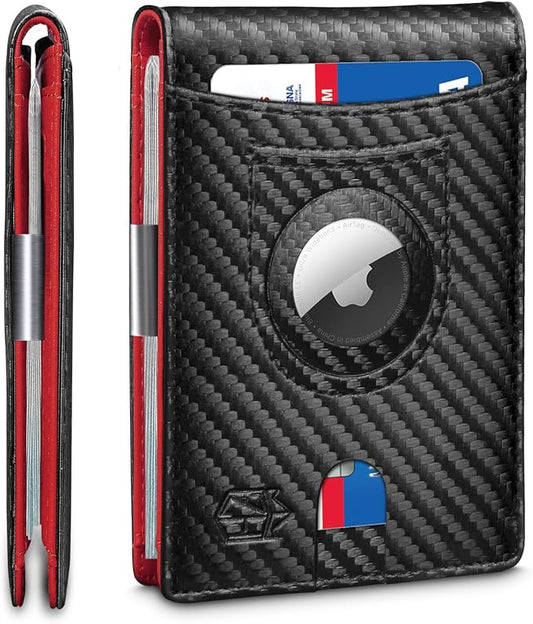 Zitahli Men's Wallets Airtag Holder Slim Rfid Leather with Gift Box