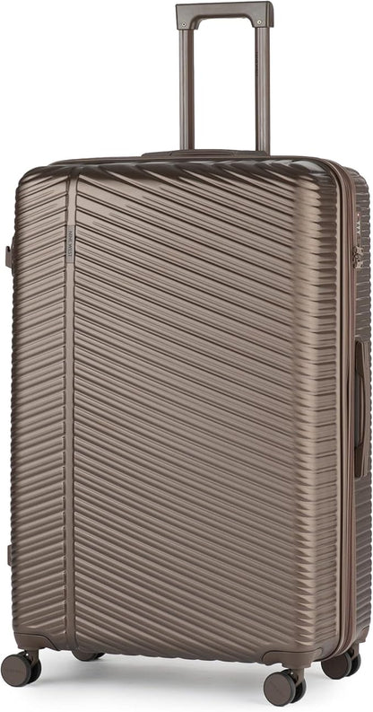 Nine West Zion 32 Inch Expandable Luggage for Extended Trips & Cruises, Large Hardshell Suitcase with 360° Spinner Wheels, Lightweight Rolling Travel Case Chocolate Martini