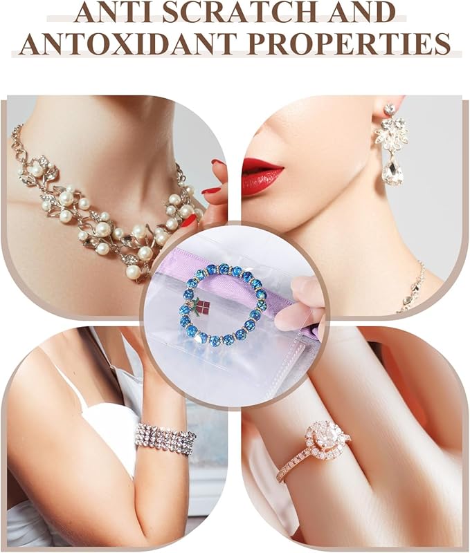 AOLEIXIYA Jewelry Organizer Book Clear Travel earring book organizer Transparent Jewelry Book with Zipper Pouch Bags (Purple,With 48 PCS Large Jewelry Bags)