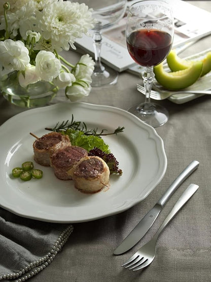 Matte Silverware Set, 18/10 Stainless Steel Satin Flatware, Modern Brushed Finish Cutlery, Dishwasher Safe & Durable, Built to Last (40-Piece, Sleek)