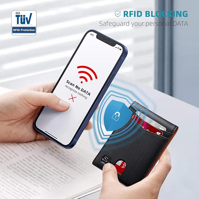 Zitahli Money Clip Wallets for Men,Slim Bifold Wallet 10-12 Cards, Mens Leather Wallet with ID Window,RFID Blocking Thin Minimalist Credit Card Holder,Gifts for Him