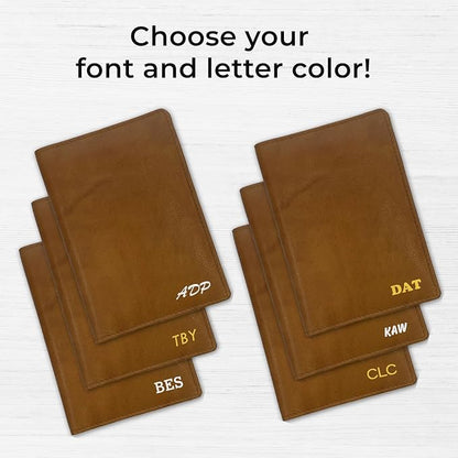 Personalized Monogrammed Antique Saddle Leather RFID Passport Wallet