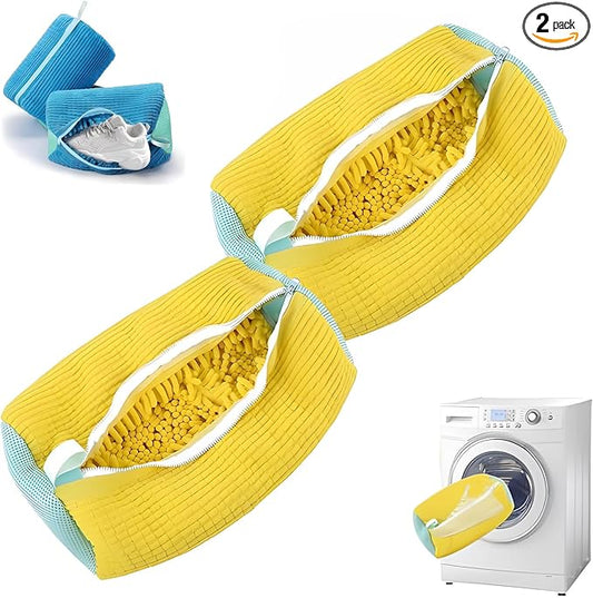 Shoe Washing Machine Bag Sole suds Magic Bag Laundry Shoes Bag (2pc Yellow)