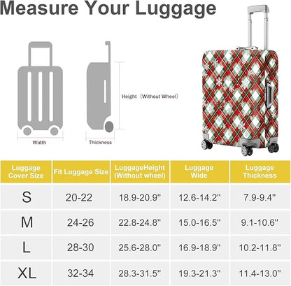 FOREVER QUEEN Retro grid Luggage Cover Suitcase Protector Suitcase Cover Anti-Scratch,Stretchable Bag Cover Washable Durable Polyester