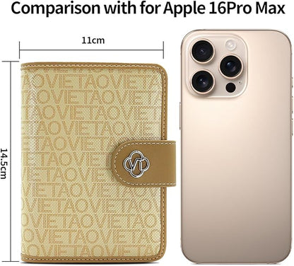 Passport Holder Wallet Bag with AirTag Holder, Card Slots and Passport Solt Ticket Cash Solt, Photo Solt Sim Card Pen Slot.Apricot