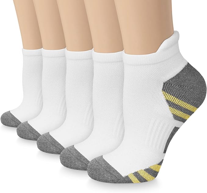 5 Pairs Copper Compression Socks for Women & Men - Ankle Plantar Fasciitis Arch Support Running Socks for Athletic