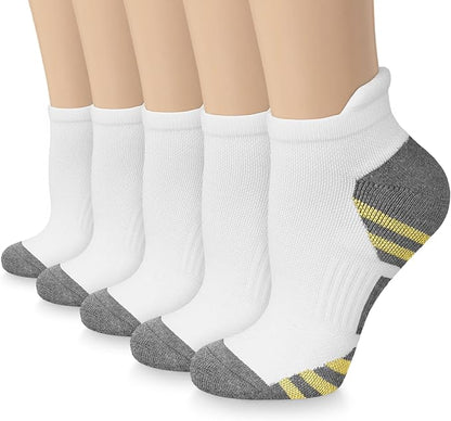 5 Pairs Copper Compression Socks for Women & Men - Ankle Plantar Fasciitis Arch Support Running Socks for Athletic