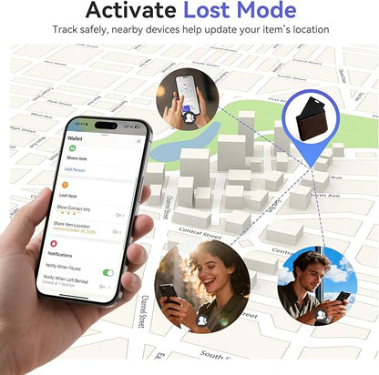 Wallet Tracker Card Air-Tag - for Android & iOS, Work with Google Find Hub & Apple Find My, 0.07in Slim Tracking Card, IP68 Waterproof Bluetooth Smart Item Locator for Wallet, Purse, Backpack, Luggage