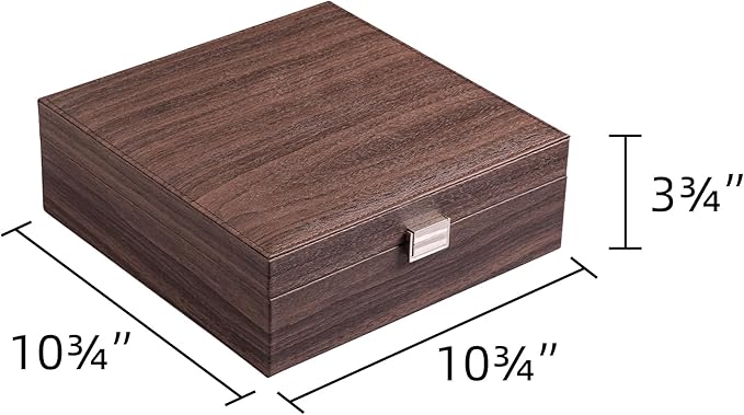 Frebeauty Earring Organizer Classic Jewelry Box 50 Slots Double Layer Jewelry Storage Case with 6 Necklace Hook and Bracelet Pocket(Tree Brown)