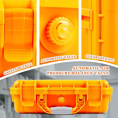 1 Pcs 22.4 x 16.1 x 10.2 Inch Waterproof Hard Case with DIY Customizable Foam Insert Portable Protective Case with Knife for Camera Drones Equipments Tools Test Instruments (Orange)