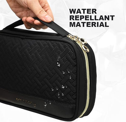 emissary Jewelry Organizer Case Travel Jewelry Storage Bag for Necklace, Earrings, Rings, Bracelet, Jewelry Storage, Earring Storage, Necklace Storage, Pouch Bag Luggage Accessories for Travel (Black)