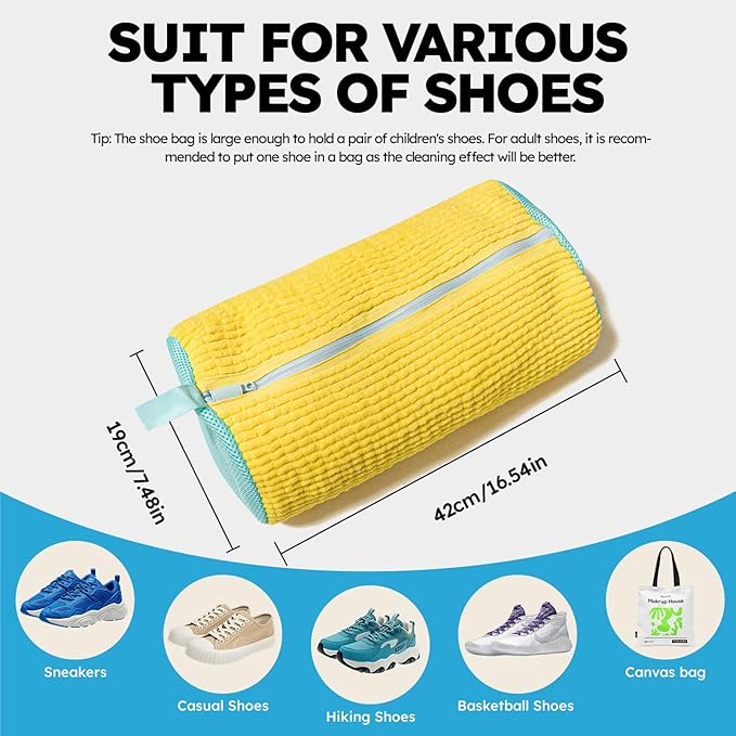 Shoe Washing Machine Bag: Shoe Bag for Washing Machine - Reusable Shoe Cleaning Bag for Sneaker Tennis Shoes Unstain Cleaner Kit