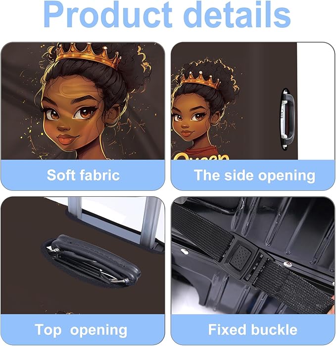 Luggage Cover Washable Suitcase Protector Anti-scratch Suitcase cover Fits 20-34 Inch Luggage (Girl-5, S(20-22inch suitcase))