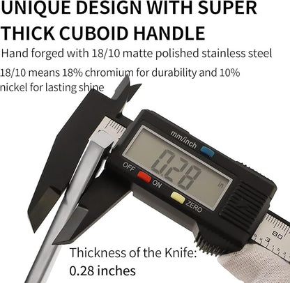 Silverware Set Flatware Set 18/10 Stainless Steel Mirror Polished 20 Pieces Cuboid Handle Cutlery Set Service for 4