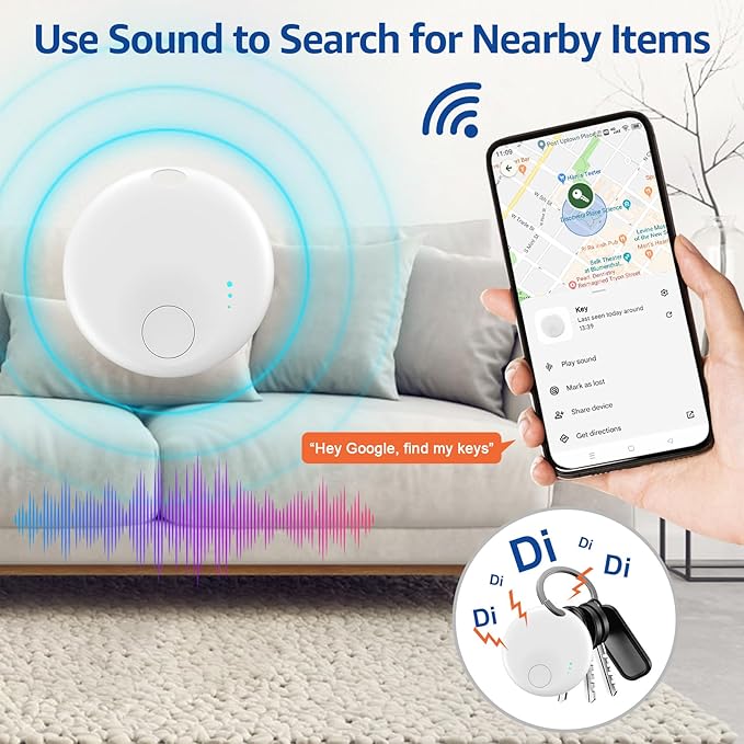 Smart Tags-4 Pack for Android Tracker Tags, Bluetooth Tracker, Work with Google's Find Hub App, Item Finder for Keys, Item Locator for Wallet, Suitcases (White)