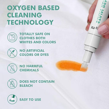Stain Remover Pen for Clothes, Portable & Safe Stain Sticks, Instant Travel Stains Remover for Cleaning Spot, Like Juice, Food, Ketchup, Ink and Even Blood - 4 Count