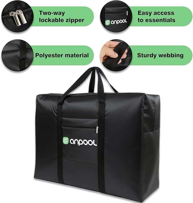 Foldable Travel Duffel Bag – Lightweight & Large Capacity Weekender Gym Luggage – Waterproof, Carry-On Duffel for Men & Women – Compact Foldable Overnight Bag For Weekend Trips/Gym/Flight