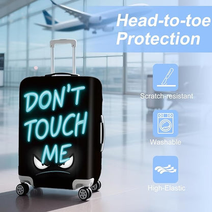 ANNA QUEEN Blue Don't touch me Travel Luggage Cover Suitcase Protector Suitcase Cover Anti-Scratch,Stretchable Fit for 18-32Inch Luggage,Travel Bag Cover Washable XL(fits 29-32Inch suitcase)