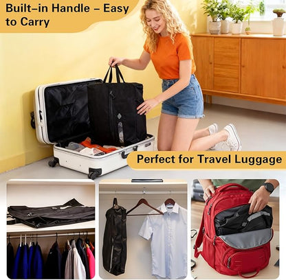 2 Pack vacuum seal bags for clothing, Travel Vacuum Bags with Pump, Reusable Compreesion Storage Bags luggage & Closet, Portable Space Save Bags, Waterproof & Durable