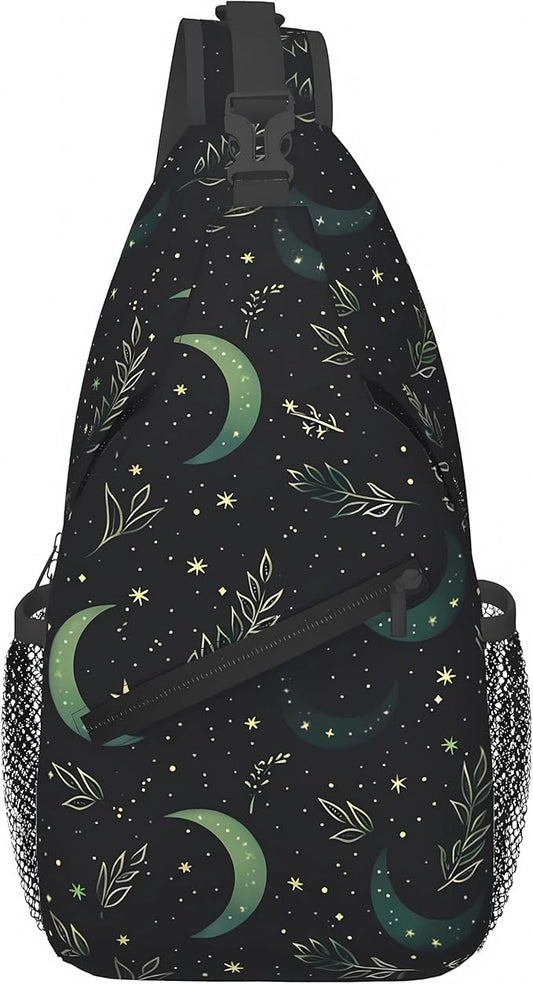 Moon Sling Bag Travel Sling Backpack Lightweight Casual Daypack Women Chest Bags for Outdoor Sport Climbing Runners