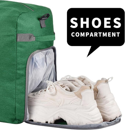 Felipe Varela Duffle Bag with Shoes Compartment and Adjustable Strap,Foldable Travel Duffel Bags for Men Women,Waterproof Duffel Bags