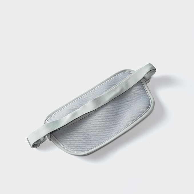 Pander RFID Blocking Travel Money Belt – Hidden Waist Pouch for Passport, Cash, Cards, Slim Belt Bag for Men and Women, Light Grey